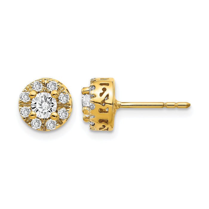 14k Diamond Semi-mount Stud Earrings-EM5484-025-YA