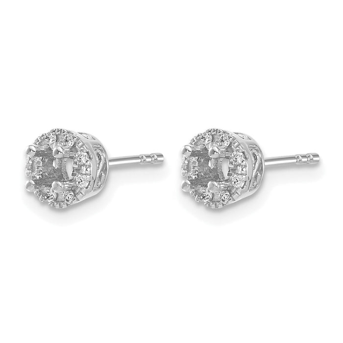 14k White Gold Diamond Semi-mount Stud Earrings-EM5485-010-WA