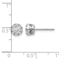 14k White Gold Diamond Semi-mount Stud Earrings-EM5485-010-WA