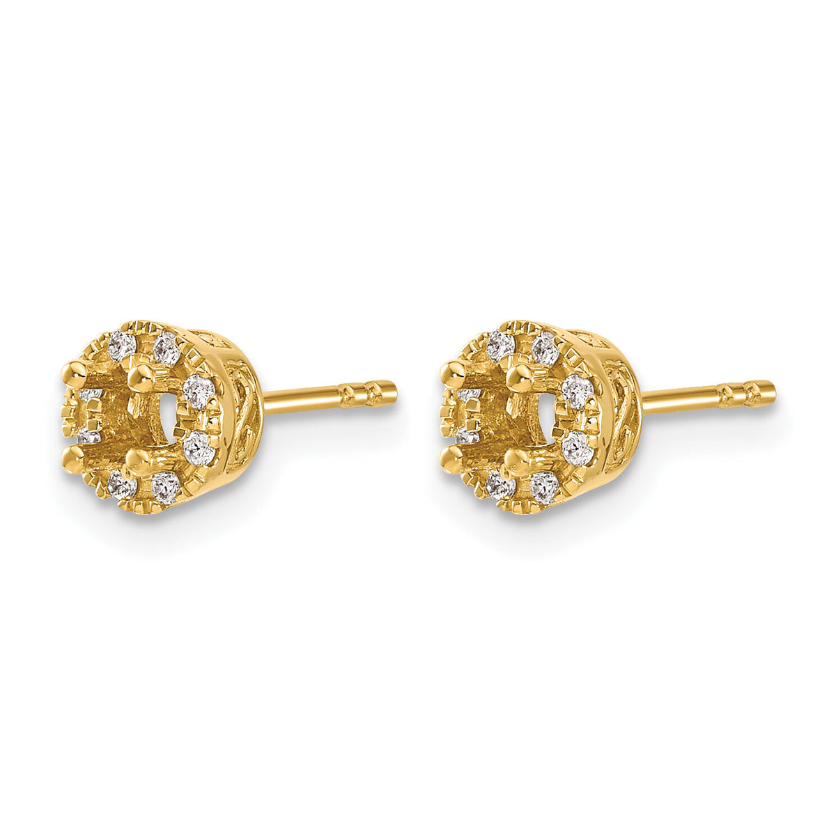 14k Diamond Semi-mount Stud Earrings-EM5485-010-YA