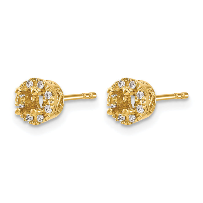 14k Diamond Semi-mount Stud Earrings-EM5485-010-YA