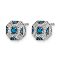 14k White Gold Fancy White and Blue Diamond Post Earrings-EM5486-BD-025-WA