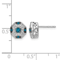 14k White Gold Fancy White and Blue Diamond Post Earrings-EM5486-BD-025-WA