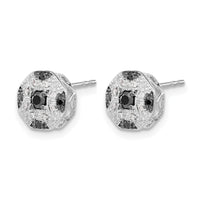 14k White Gold Fancy White and Black Diamond Post Earrings-EM5486-BK-025-WA