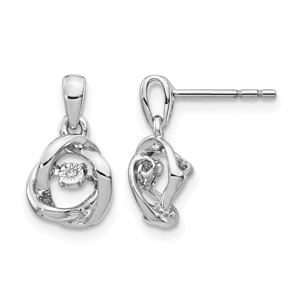 14k White Gold Fancy Moving Diamond Earrings-EM5488-001-WA