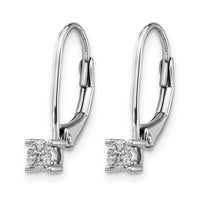 14k White Gold Diamond Cluster Leverback Earrings-EM5489-005-WA