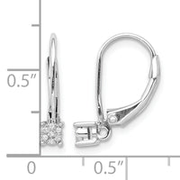 14k White Gold Diamond Cluster Leverback Earrings-EM5489-005-WA