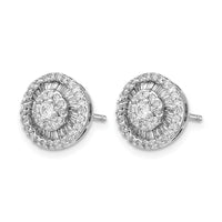 14k White Gold Diamond Cluster Post Earrings-EM5490-050-WA