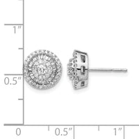 14k White Gold Diamond Cluster Post Earrings-EM5490-050-WA