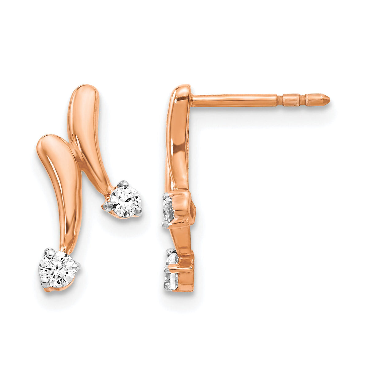 14k Rose Gold Diamond Earrings-EM5491-020-RA