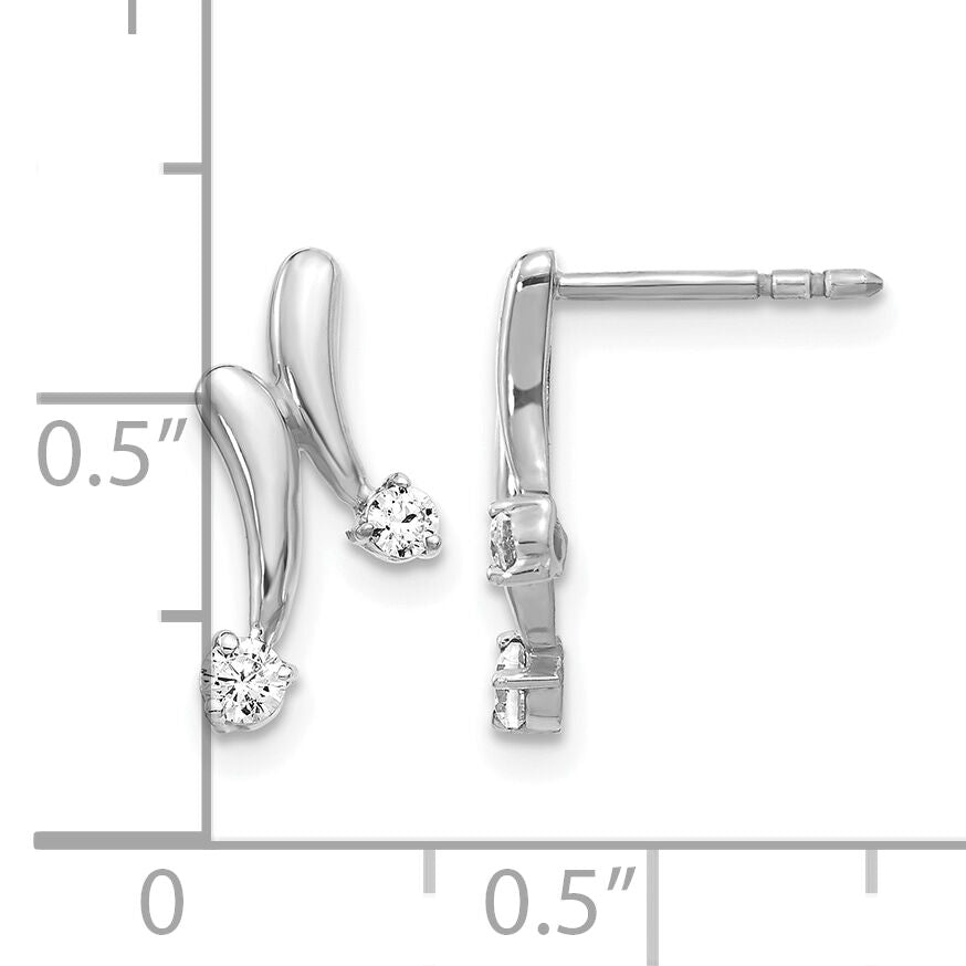 14k White Gold Diamond Earrings-EM5491-020-WA