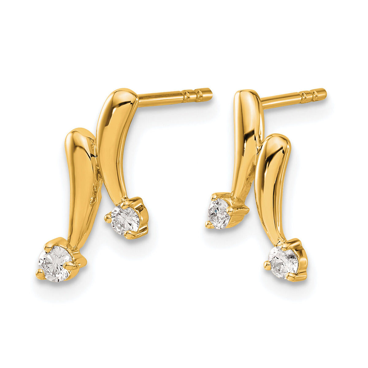 14k Yellow Gold Diamond Earrings-EM5491-020-YA
