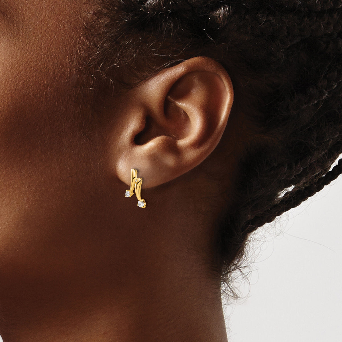 14k Yellow Gold Diamond Earrings-EM5491-020-YA