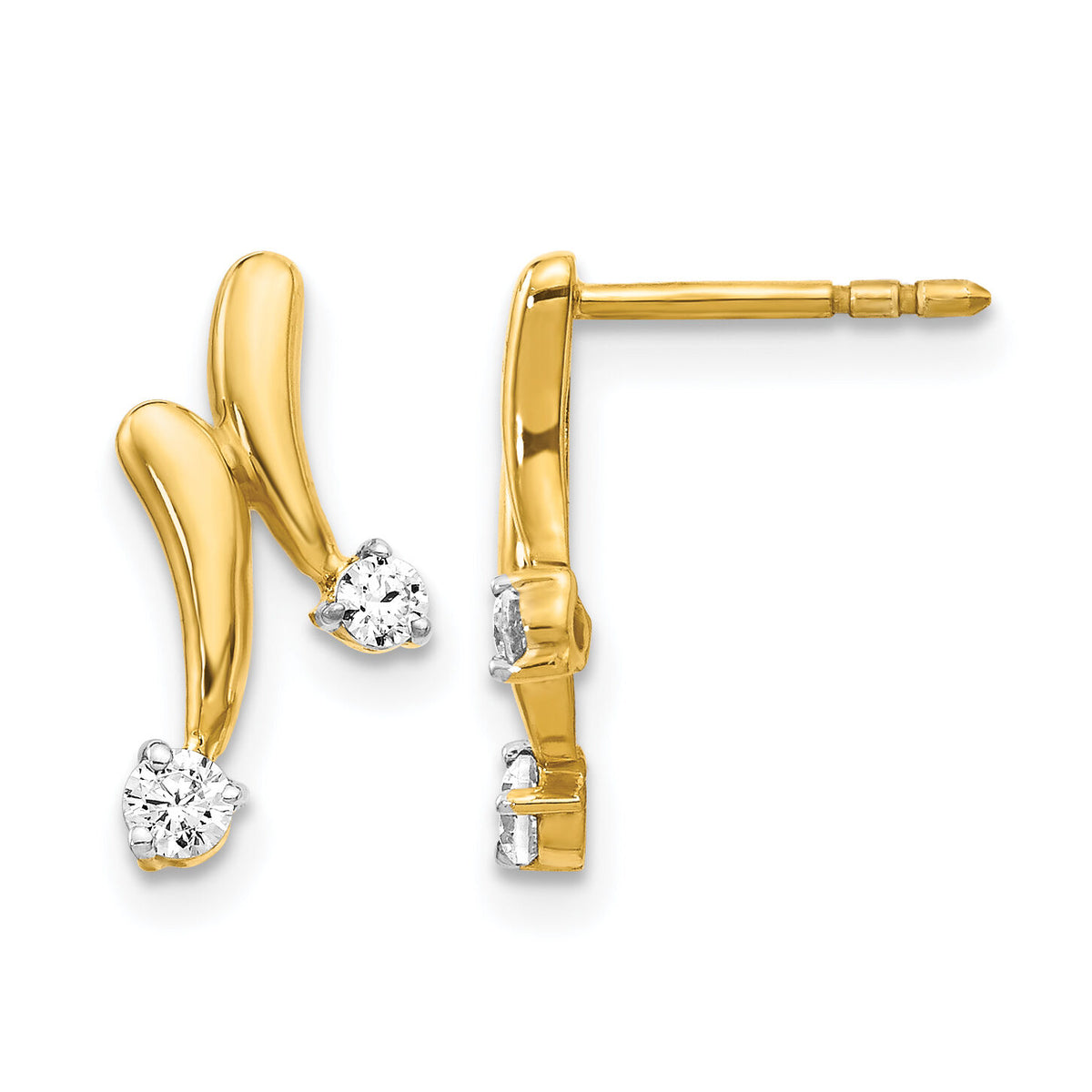14k Yellow Gold Diamond Earrings-EM5491-020-YA