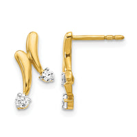 14k Yellow Gold Diamond Earrings-EM5491-020-YA