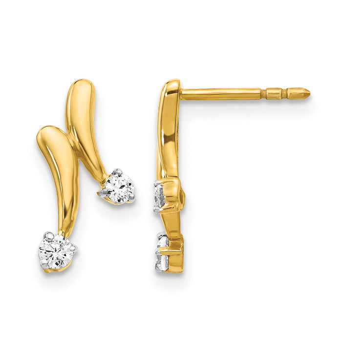 14k Yellow Gold Diamond Earrings-EM5491-020-YA