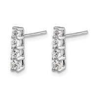 14k White Gold 4-stone Diamond Post Earrings-EM5496-050-WA