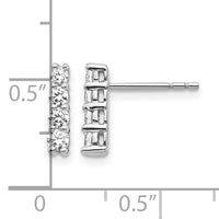 14k White Gold 4-stone Diamond Post Earrings-EM5496-050-WA