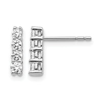 14k White Gold 4-stone Diamond Post Earrings-EM5496-050-WA
