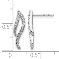 14k White Gold Diamond Wave Post Earrings-EM5499-025-WA