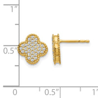 14k Diamond Quatrefoil Post Earrings-EM5500-033-YA