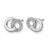 14k White Gold Diamond Circles Post Earrings-EM5501-001-WA