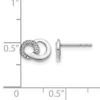 14k White Gold Diamond Circles Post Earrings-EM5501-001-WA