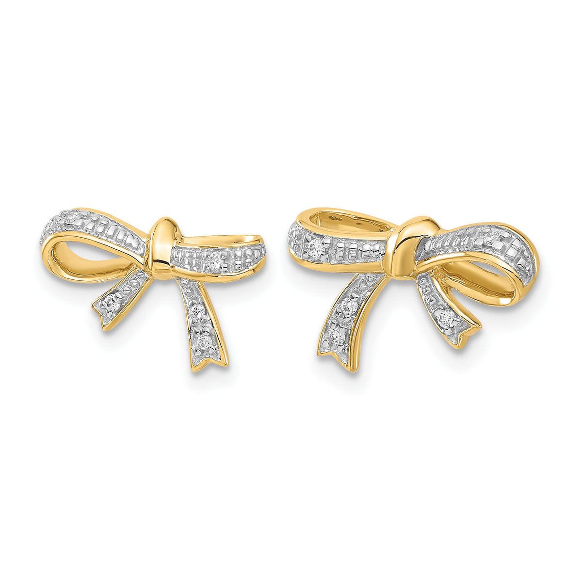 14k Diamond Bow Post Earrings-EM5507-005-YA
