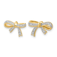 14k Diamond Bow Post Earrings-EM5507-005-YA