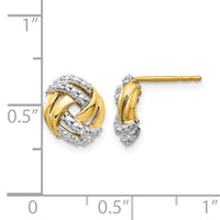 14k Diamond w/Rhodium Accents Round Post Earrings-EM5509-001-YA
