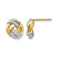 14k Diamond w/Rhodium Accents Round Post Earrings-EM5509-001-YA