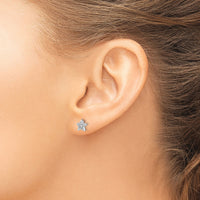 14k White Gold Diamond Star Post Earrings-EM5510-005-WA