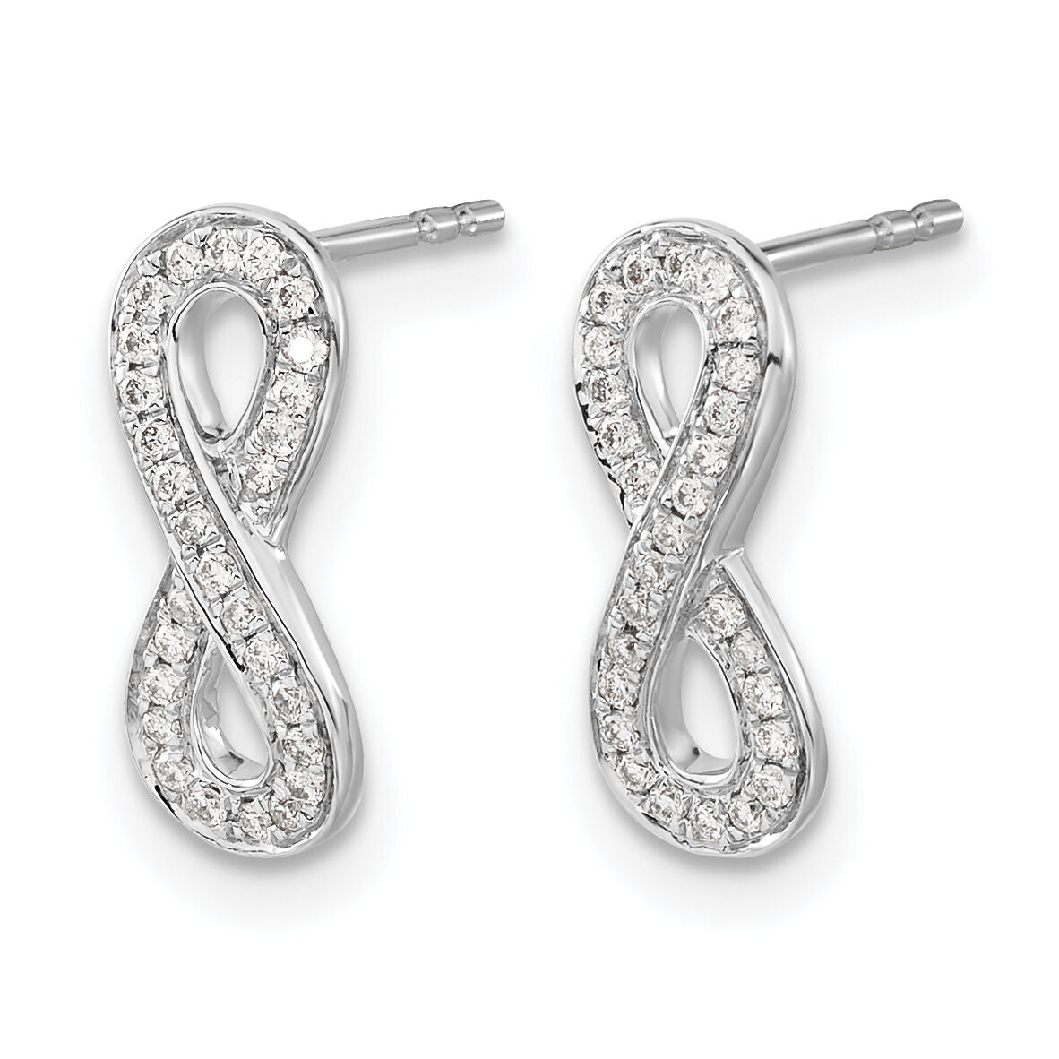 14k White Gold Diamond Infinity Earrings-EM5513-016-WA