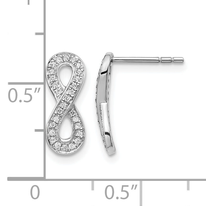 14k White Gold Diamond Infinity Earrings-EM5513-016-WA