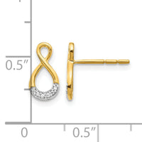 14k and Rhodium Diamond Twisted Post Earrings-EM5515-005-YA