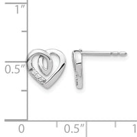 14k White Gold Diamond Heart Post Earrings-EM5520-003-WA
