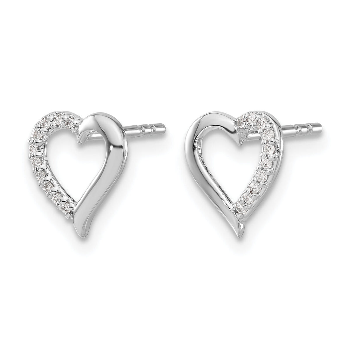 14k White Gold Diamond Heart Earrings-EM5521-005-WA