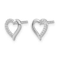 14k White Gold Diamond Heart Earrings-EM5521-005-WA