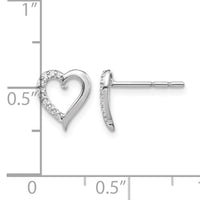 14k White Gold Diamond Heart Earrings-EM5521-005-WA