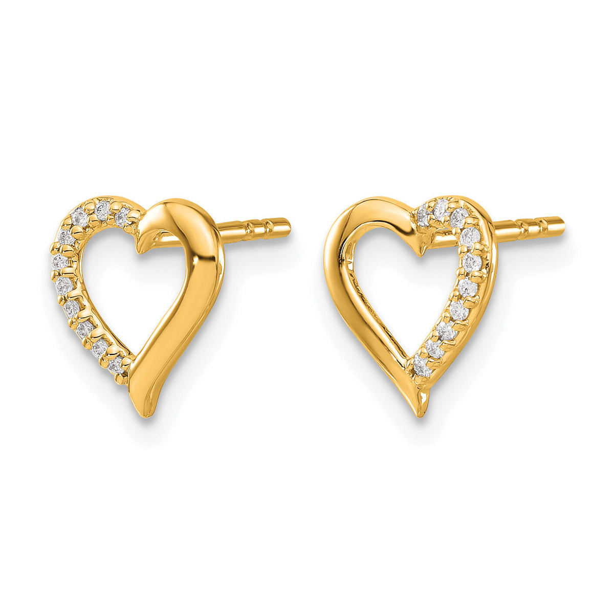 14k Diamond Heart Earrings-EM5521-005-YA
