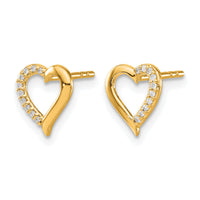 14k Diamond Heart Earrings-EM5521-005-YA
