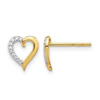 14k Diamond Heart Earrings-EM5521-005-YA
