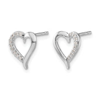 14k White Gold Diamond Heart Earrings-EM5521-010-WA