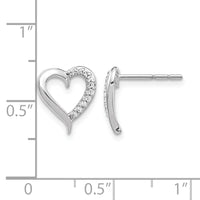 14k White Gold Diamond Heart Earrings-EM5521-010-WA