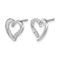 14k White Gold Diamond Heart Earrings-EM5523-010-WA