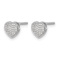 14k White Gold Diamond Heart Screw Back Post Earrings-EM5525-020-WA