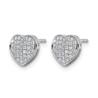 14k White Gold Diamond Heart Post Earrings-EM5525-033-WA