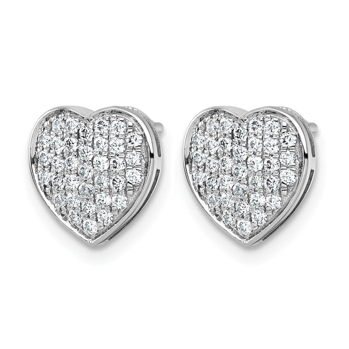 14k White Gold 1/2ct. Diamond Heart Post Earrings-EM5525-050-WA