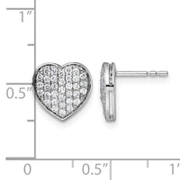 14k White Gold 1/2ct. Diamond Heart Post Earrings-EM5525-050-WA