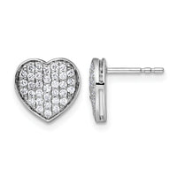 14k White Gold 1/2ct. Diamond Heart Post Earrings-EM5525-050-WA